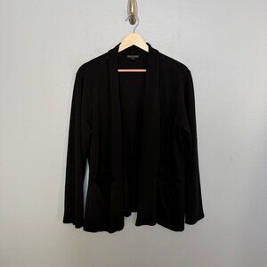 EILEEN FISHER black washable flex ponte shawl collar open jacket size XL